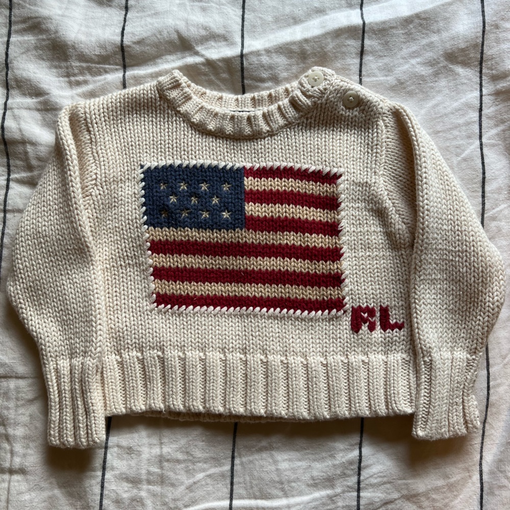 Ralph Lauren American Flag knit sweater baby Polo Americana